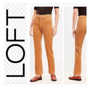 LOFT Camel Corduroy Trousers